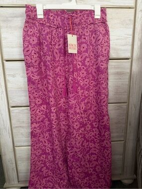 Knox Rose Pink Paisley Wide-Leg Pants